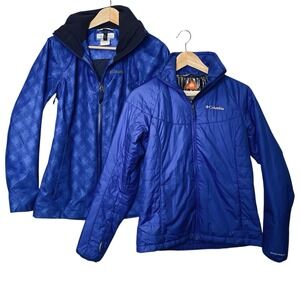 Columbia 3-in-1 Jacket Womens XS Blue Omni Heat Waterproof Insulated Winter Coat
